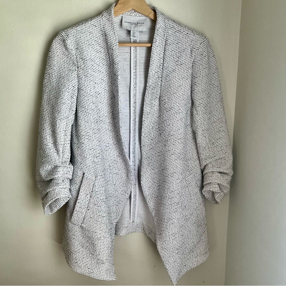 Black and white blazer